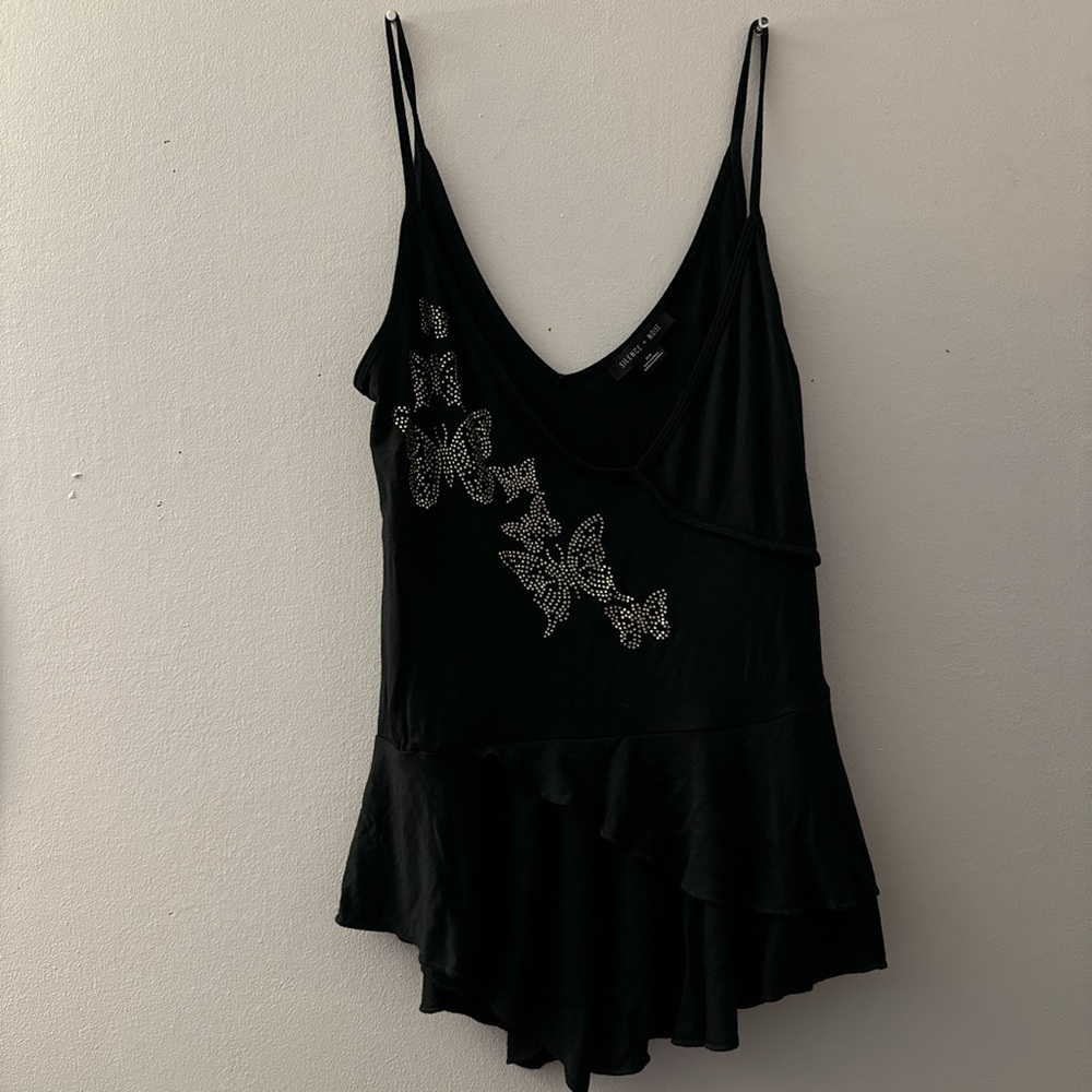 Y2K Cami Rhinestone Butterfly Top